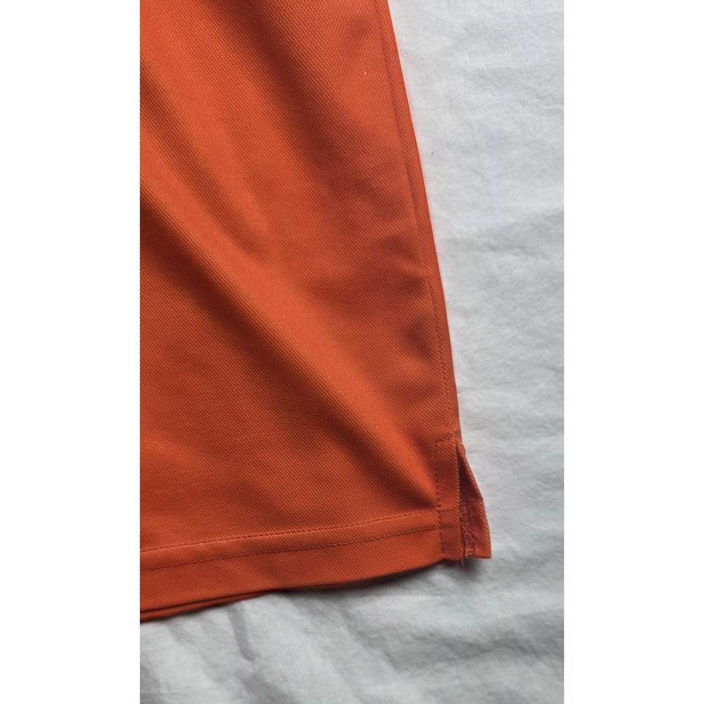 Sligo Men's Golf Polo Shirt Size M Orange Blue White Striped Performance Jersey - Picture 6 of 10